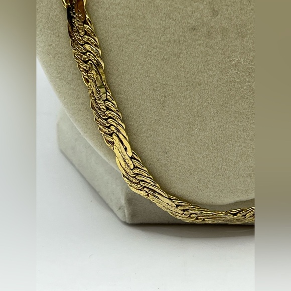 Chunky Statement Necklace and Bracelet SET Gold Tone Interlocking Links Unisex - Picture 6 of 10